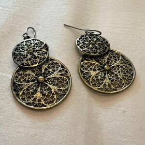 Silver Floral Earrings
